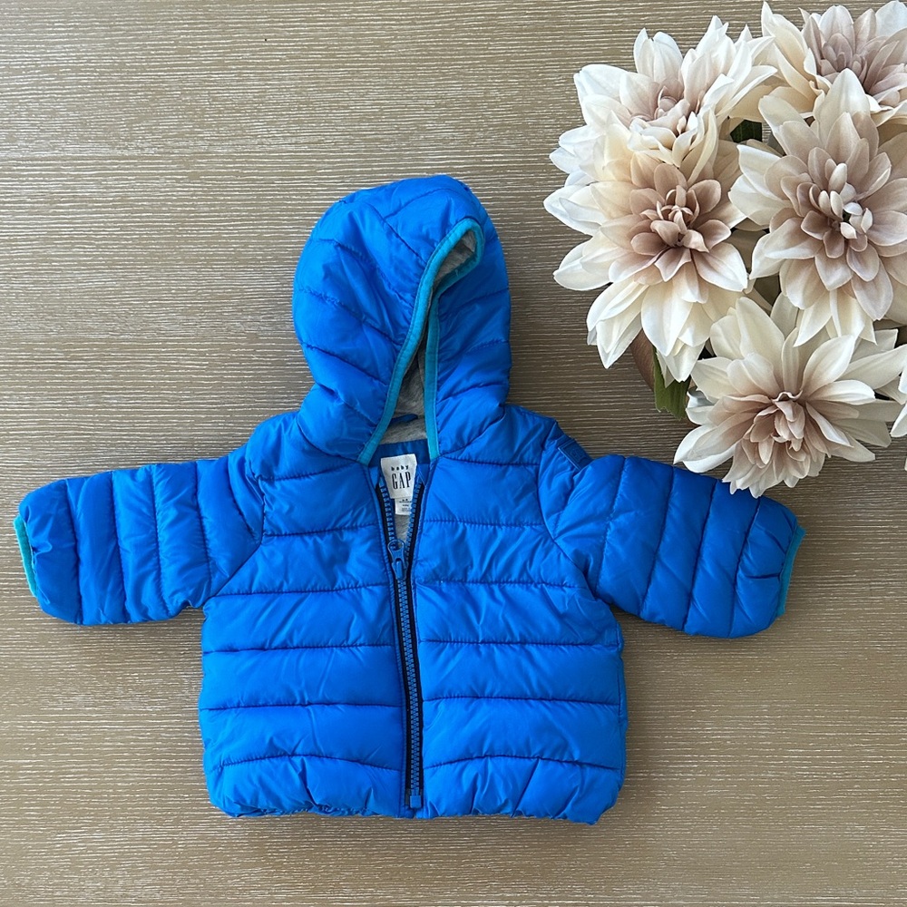 Blue Baby Hooded Puffer Jacket